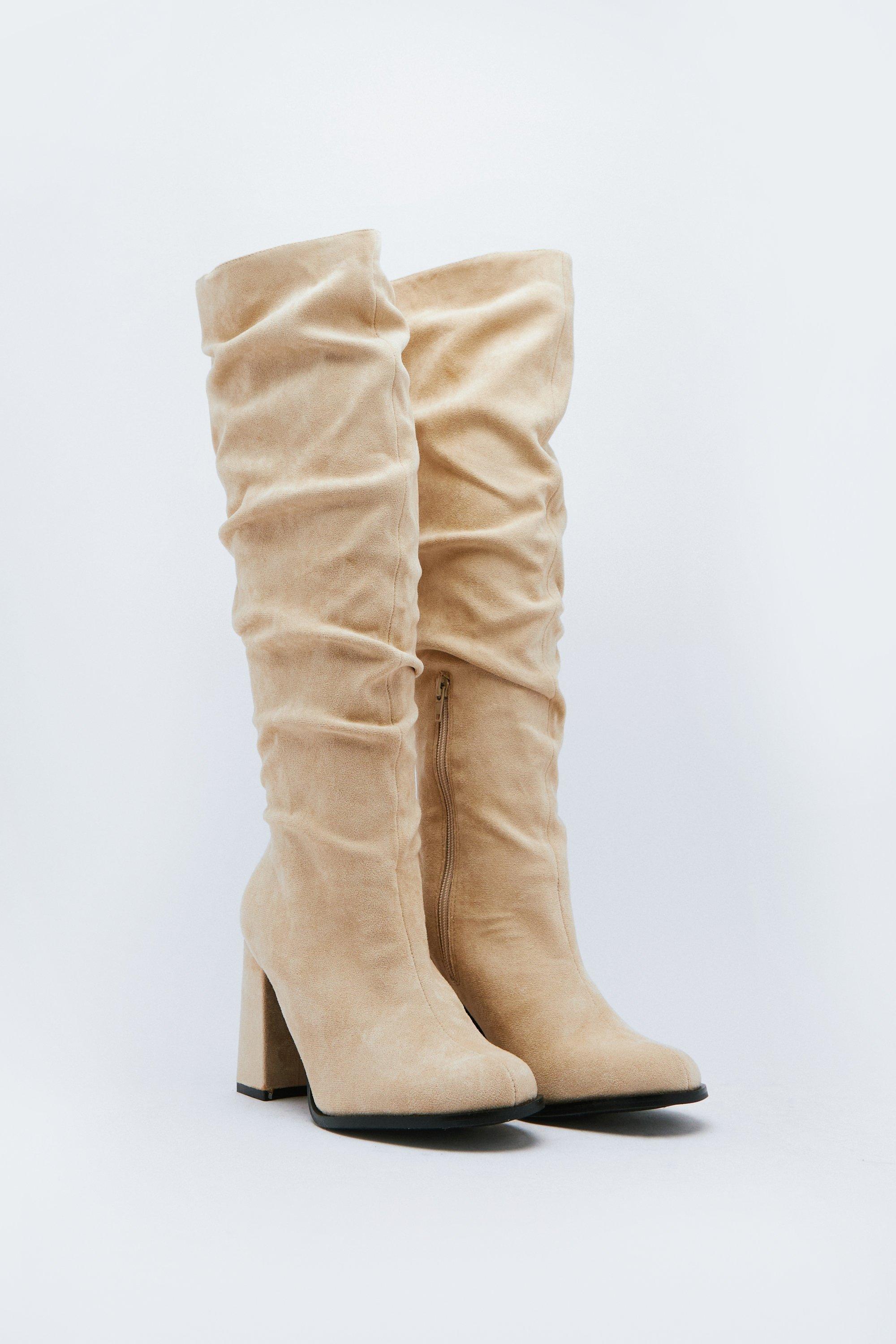 Light beige shop knee high boots